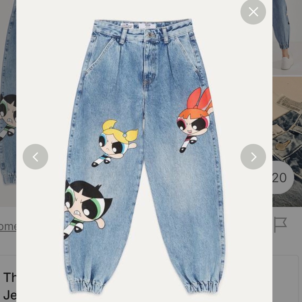 Bershka Denim X Power Puff Girl Jeans